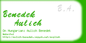 benedek aulich business card